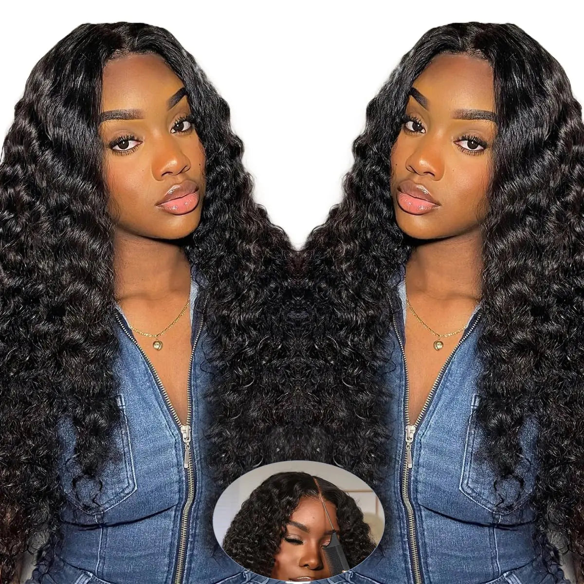 30 Inch Glueless Wigs Human Hair Pre Plucked Pre Cut 180 Density Water Wave HD Lace Front Wigs Human Hair Glueless Wear and Go 7X4 Wet and Wavy Curly Lace Closure Wigs Human Hair for Women