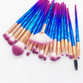 20-Piece Diamond Makeup Brush Set with Unicorn Theme