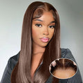 Ailwelia Chocolate Brown Glueless Bob Wigs Human Hair Pre Plucked Closure Bob Wigs Human Hair 5x5 Hd Lace Closure Wigs Human Hair Bob Wig For Black Women Wear And Go Glueless Bob Wig Human Hair 18inch