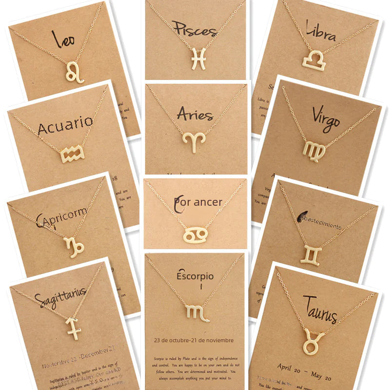 Zodiac Alloy Pendant Necklace Wholesale Christmas Gift