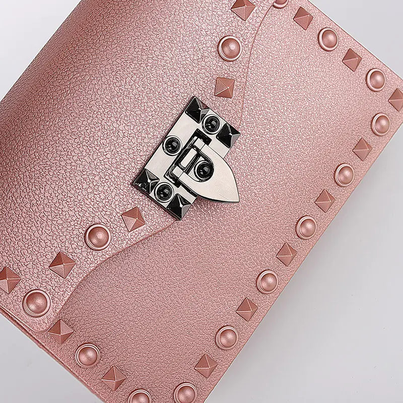 Matte Jelly Bag with Studs - Shoulder Crossbody Style