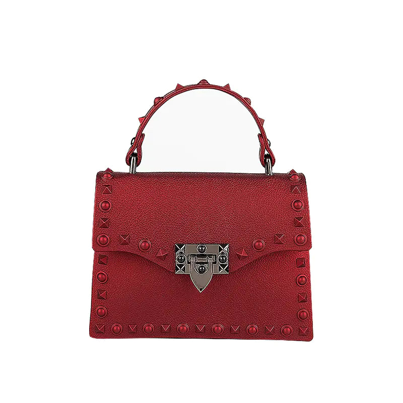 Matte Jelly Bag with Studs - Shoulder Crossbody Style