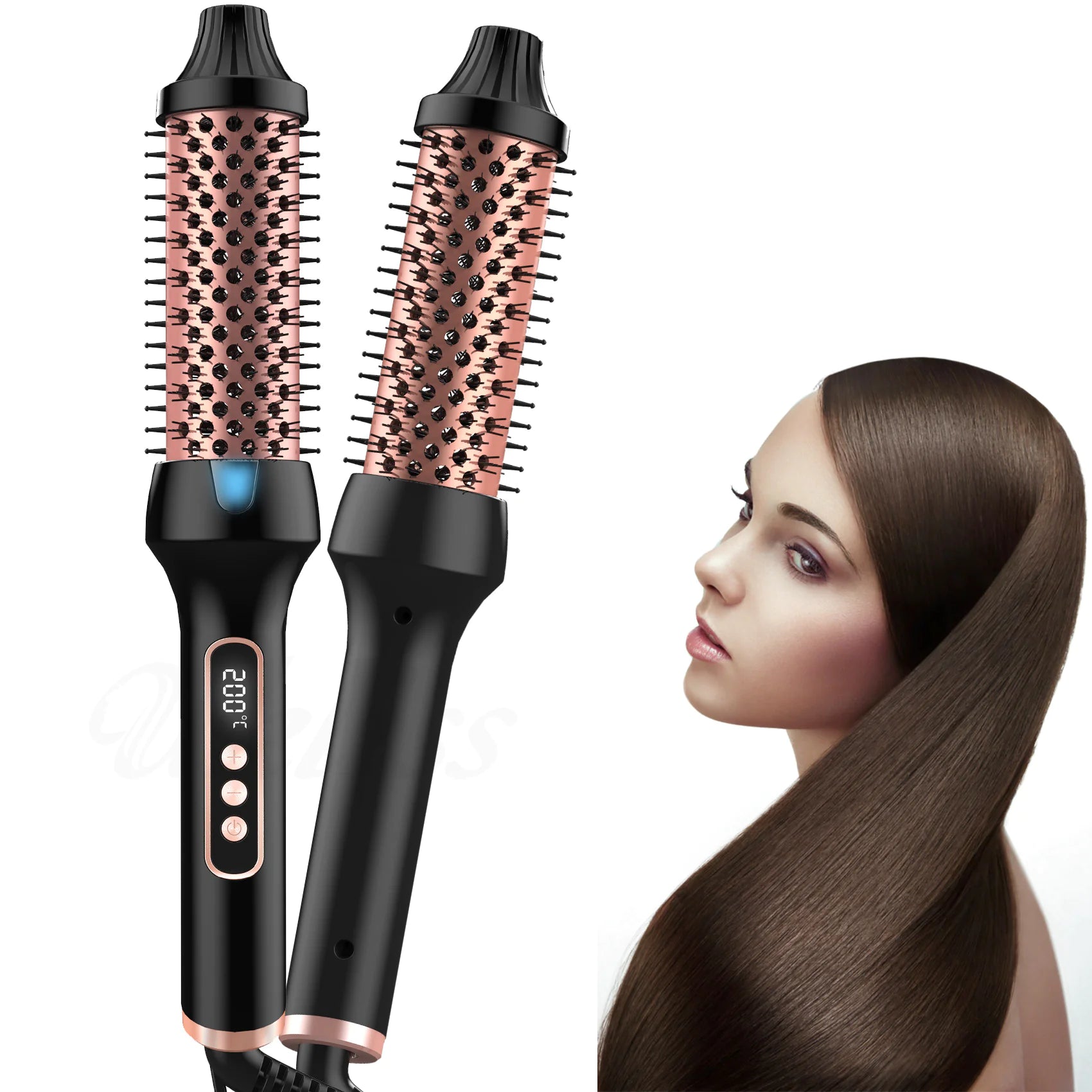 2-in-1 Ionic Hair Straightener & Curler Comb