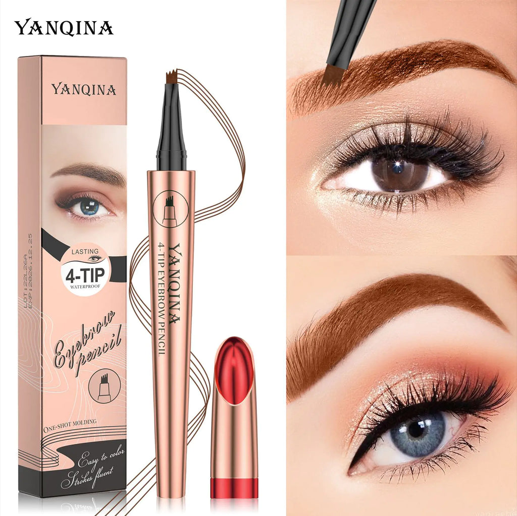 2023 Waterproof Four-Head Liquid Eyebrow Pencil