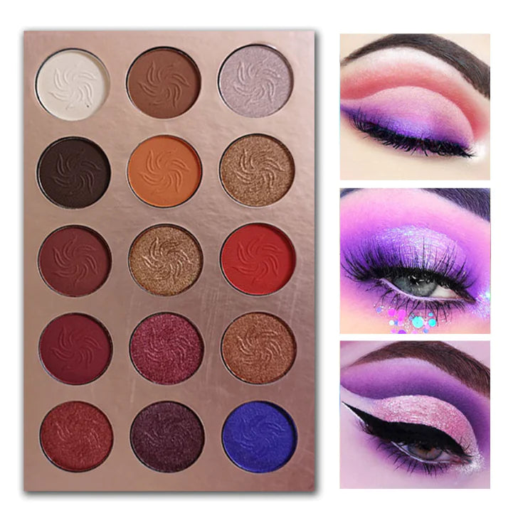 15 Seasons Green Glitter Eyeshadow Palette (Blue & Purple)