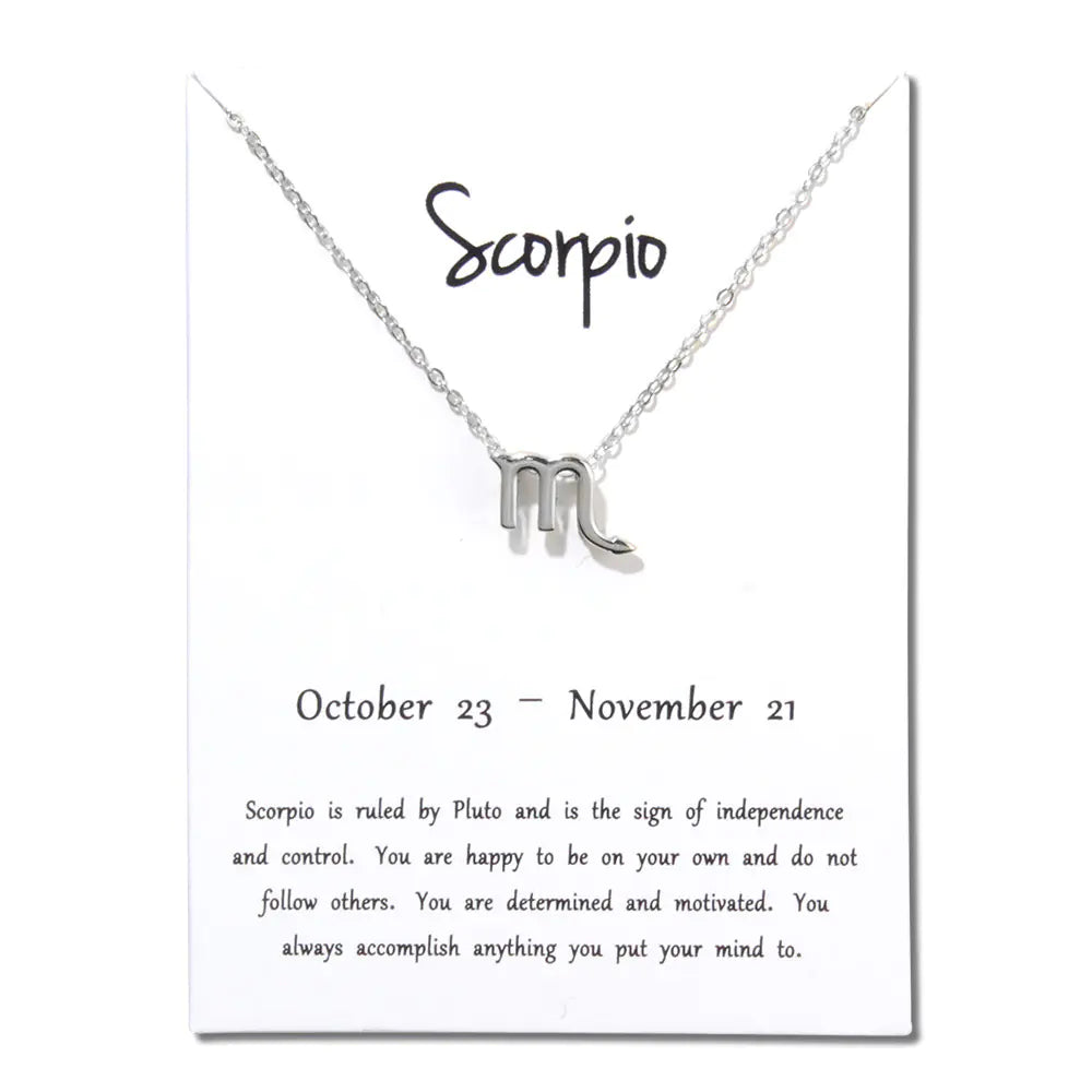 Zodiac Alloy Pendant Necklace Wholesale Christmas Gift