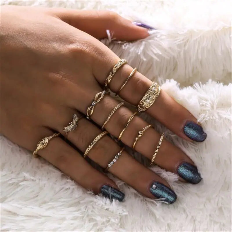 12-Piece Ring Set with Stacking and Midi Rings