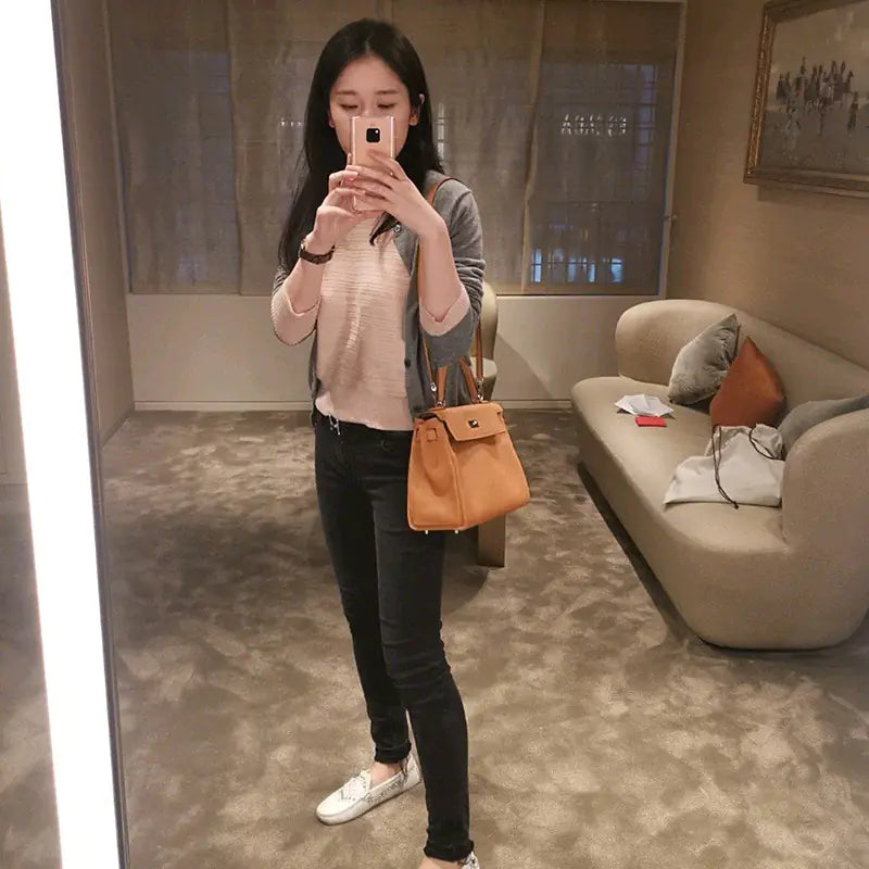 2019 New Kelly Tote Bag in Togo Leather for Women