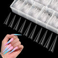 500pcs XXL Stiletto Nail Tips Clear Half Cover Stiletto Nail Tips for Acrylic Nails 10 Sizes False Nail Tips for Nail Extension with Box