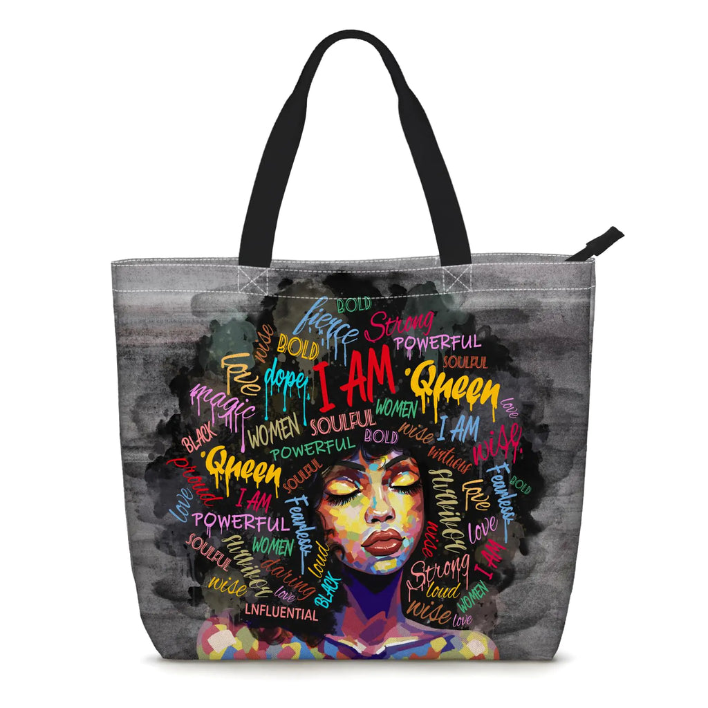 African American Tote Bags for Women Black Girl Magic Bags Black Shoulder For Work Gym Shopping Beach