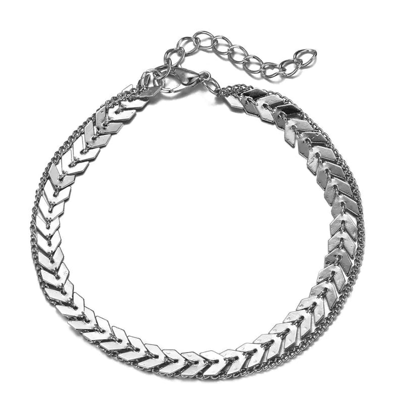 New Simple Fish Scale Ankle Bracelet Bohemian Layered