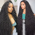 32 Inch Deep Wave Lace Front Wigs Human Hair 200 Density 13x6 HD Transparent Lace Front Wigs Human Hair Pre Plcked Curly Human Hair Wig for Women Deep Wave Frontal Wigs Human Hair with Baby Hair