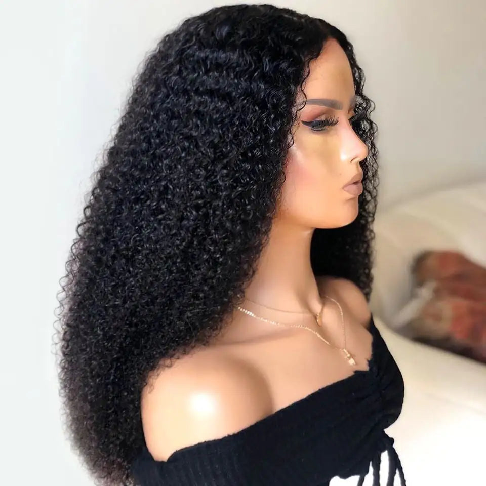 Fluffy Density Long Kinky Curly Lace Front Wig