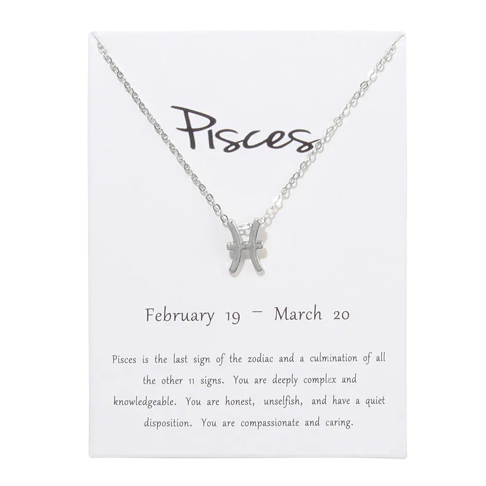 Zodiac Alloy Pendant Necklace Wholesale Christmas Gift