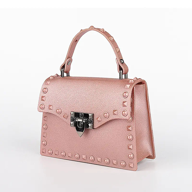 Matte Jelly Bag with Studs - Shoulder Crossbody Style