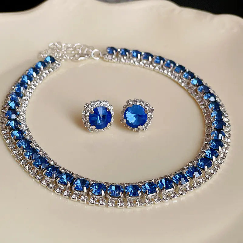 Natural Stone Necklace and Earring Set (One Set)