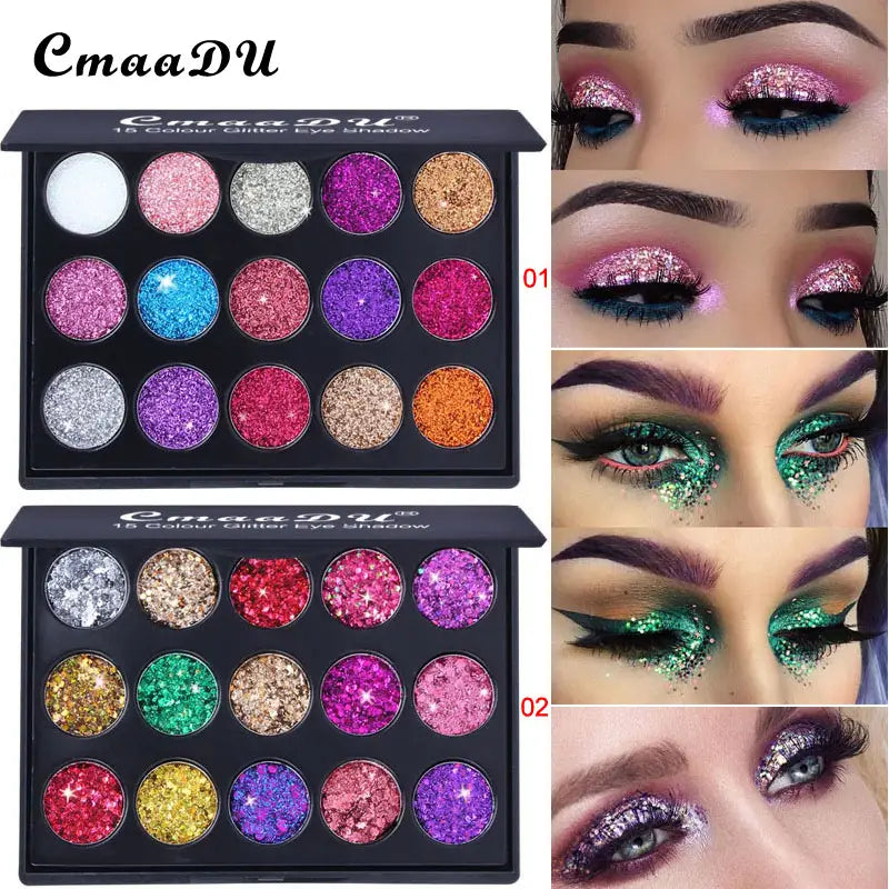 15 Colors Shimmer Glitter Eyeshadow Makeup Palette