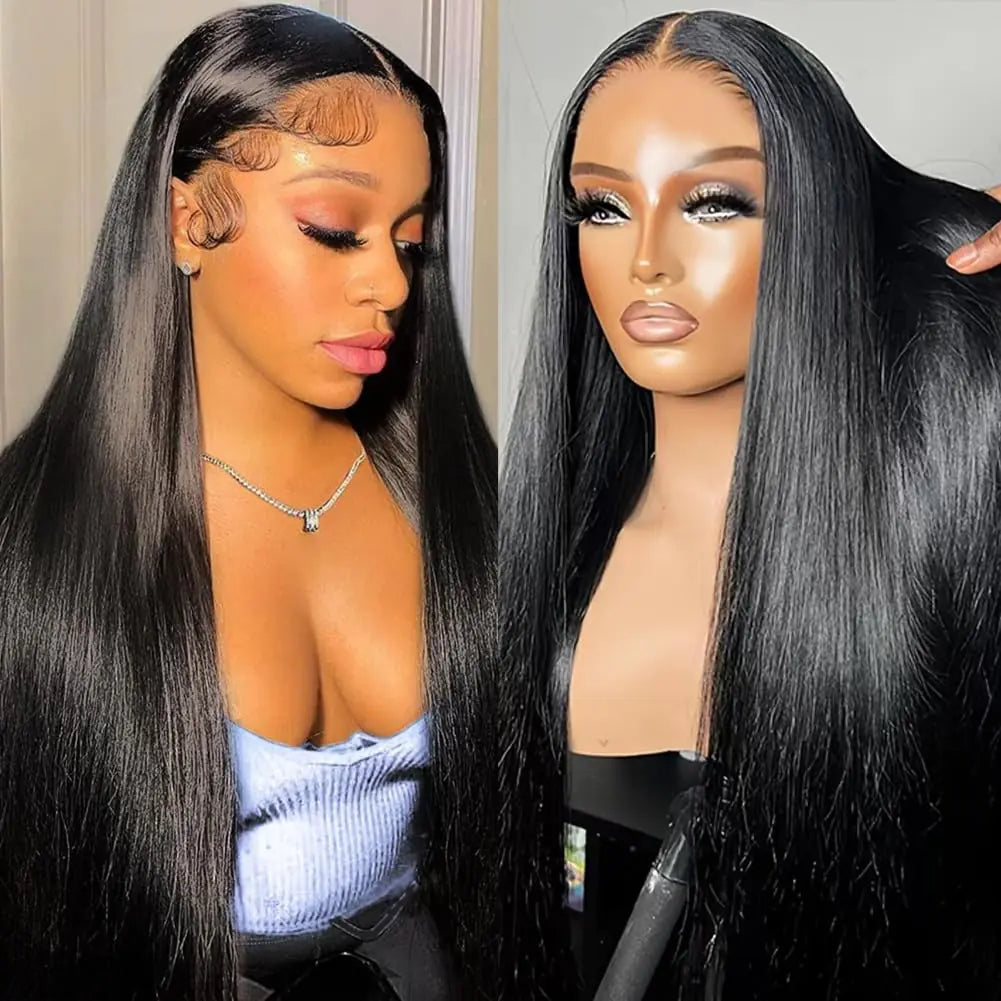 250% Density Straight Lace Front Wigs Human Hair 28 Inch 13x4 HD Lace Front Wigs Human Hair Glueless Frontal Wigs Human Hair for Black Women Pre Plucked with Baby Hair