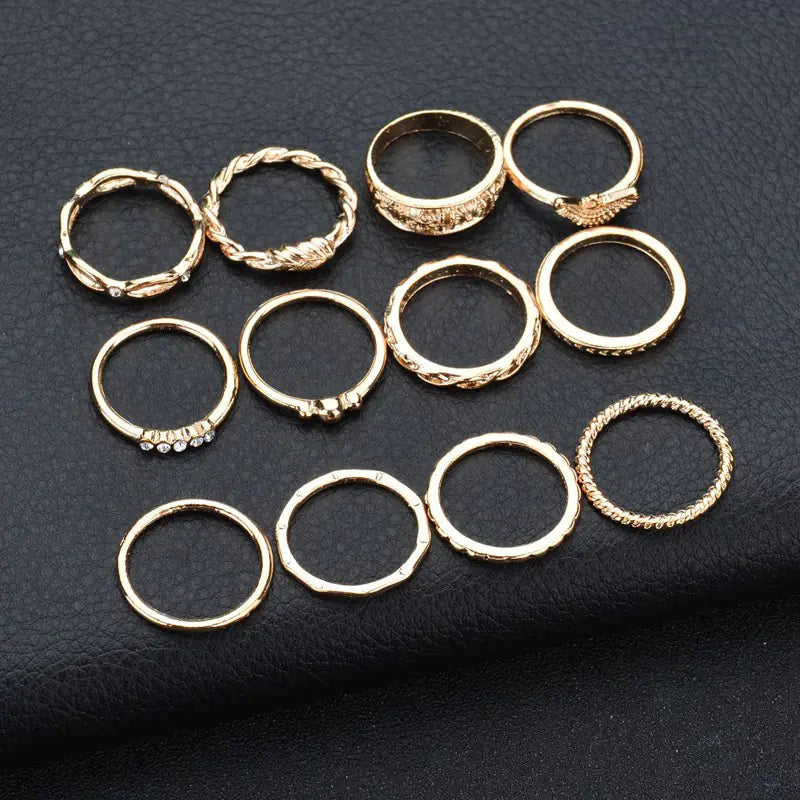 12-Piece Ring Set with Stacking and Midi Rings