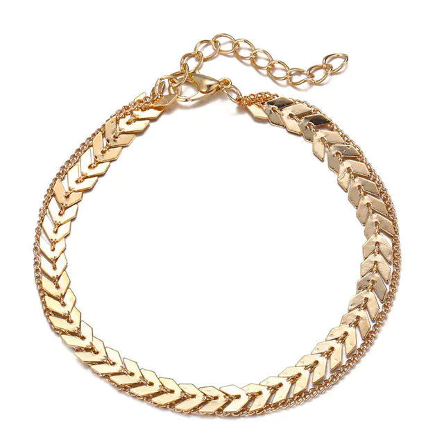 New Simple Fish Scale Ankle Bracelet Bohemian Layered