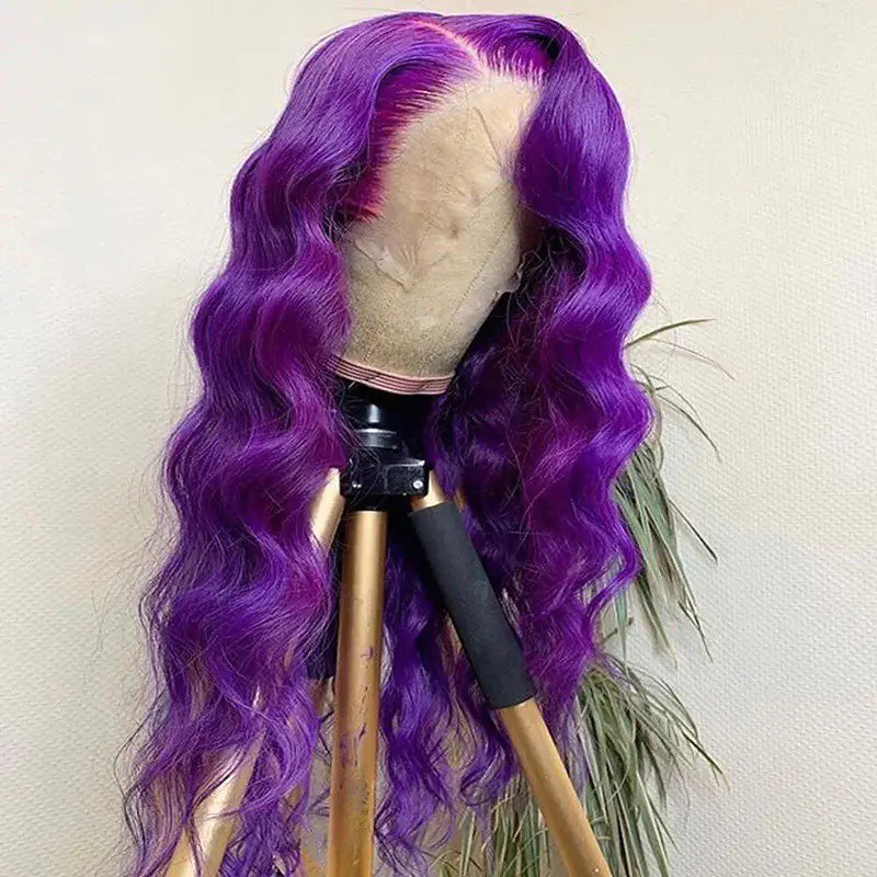Purple Wavy Lace Front Synthetic Wig (One Piece)