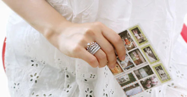 Zircon Crown Ring Set - Two Piece Ring Set