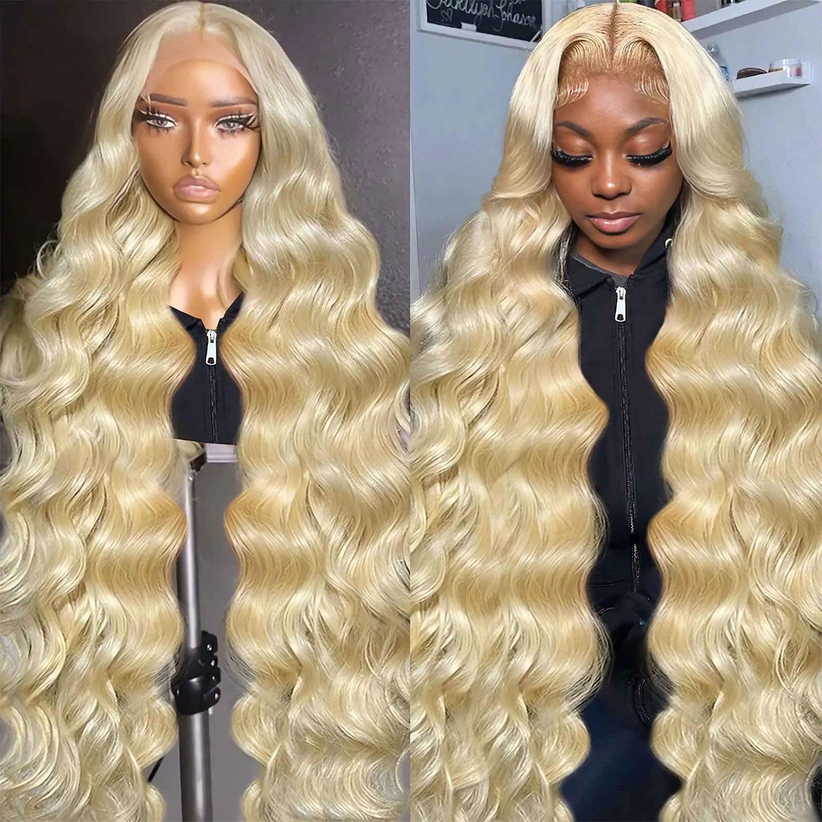 613 Lace Front Wig Human Hair 30 Inch Body Wave Blonde Wig Human Hair 200 Density Blonde Lace Front Wigs Human Hair Pre Plucked 613 Colored 13x4 HD Lace Frontal Glueless Wigs Human Hair with Baby Hair