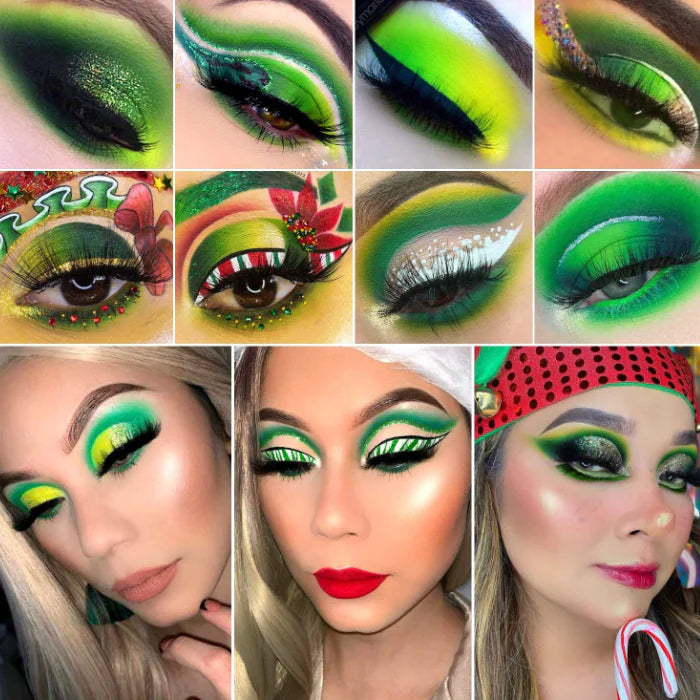 15 Seasons Green Glitter Eyeshadow Palette (Blue & Purple)