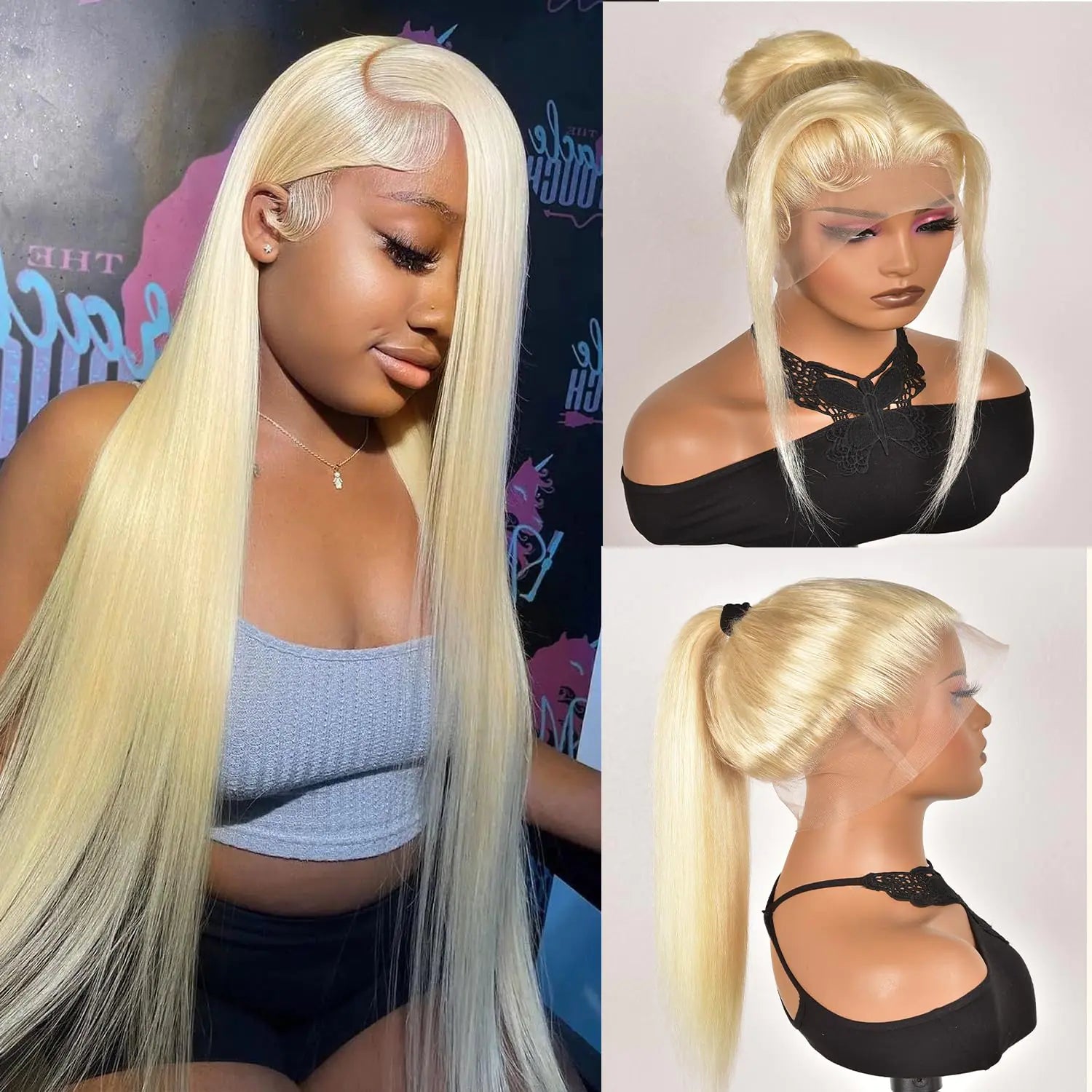 Alididi 613 Lace Front Wig Human Hair 613 360 Lace Front Wigs Human Hair 200% Density Blonde Wig Human Hair Full Straight Human Hair Wigs Pre Plucked Blonde Lace Front Wigs Human Hair 34Inch