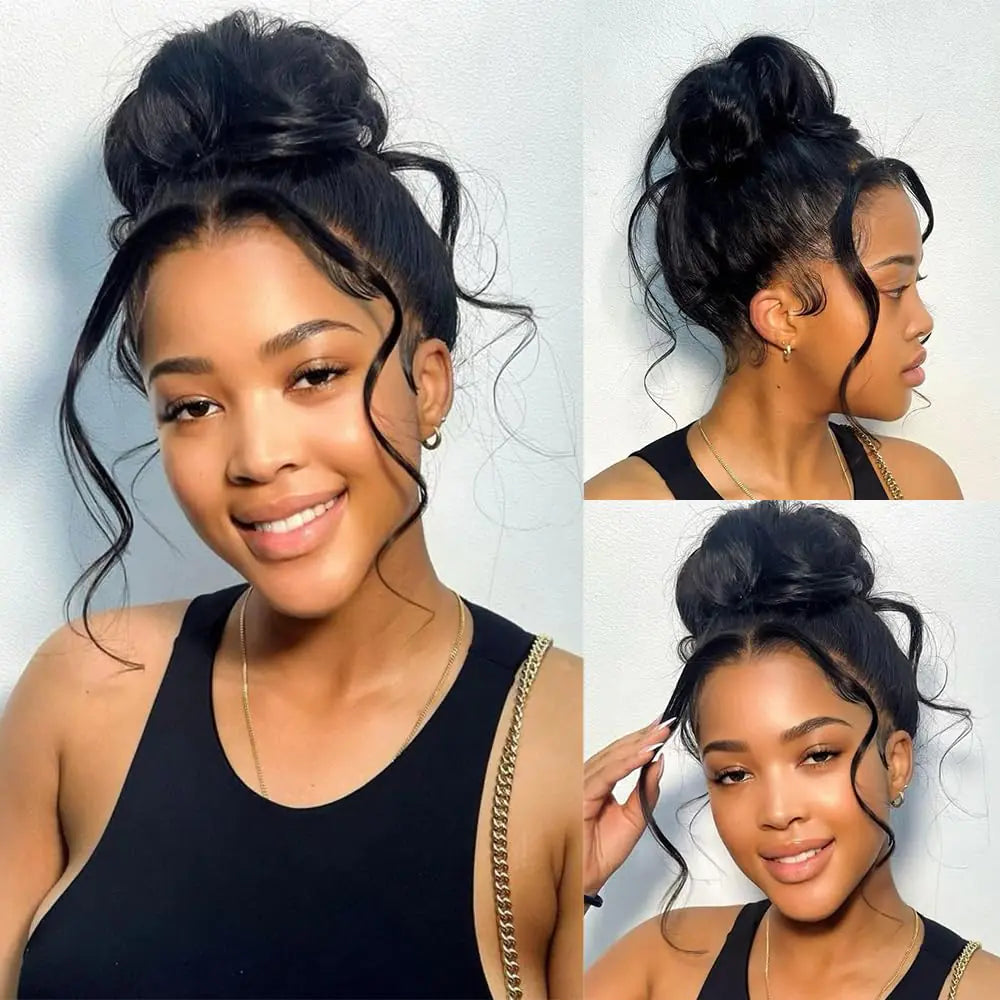 360 Body Wave Lace Front Wigs Human Hair 150% Density Pre Plucked Natural Hairline with Baby Hair Glueless 360 Full Lace Wigs Transparent Lace Front Wigs For Women Natural Color(18inch)